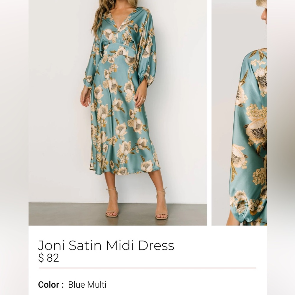 NWT Baltic Born Joni Satin midi dress